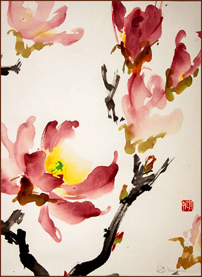 Danèle Grenier 玉蘭, 中國水彩畫 (顏小梅藝苑)