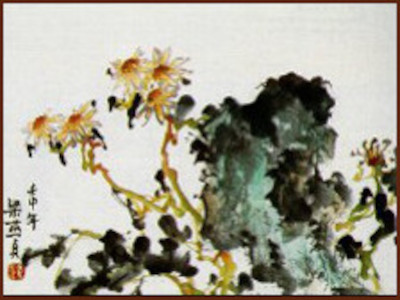 梁燕貞菊花, 中國水彩畫, 嶺南畫派風格 (顏小梅藝苑)